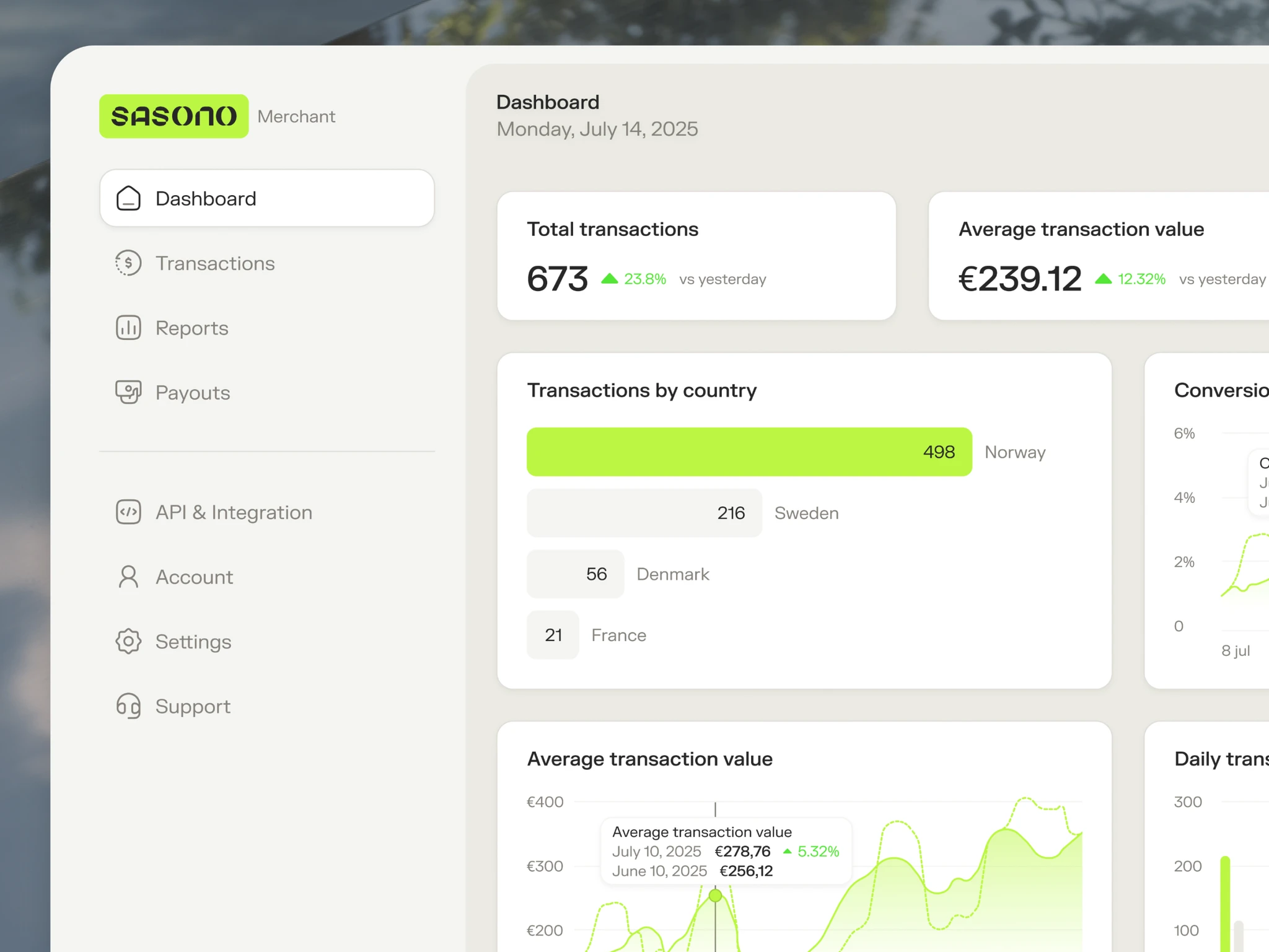 Homepage close up