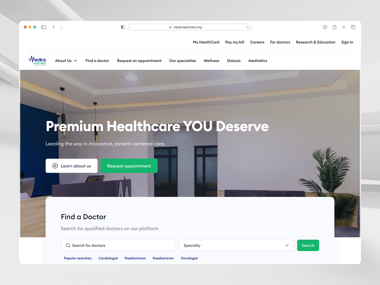 Some shots from Medics partners web designs